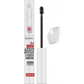 Přípravek na oči Revers Cosmetics Brown Artist Corrector 8v1 gel na obočí 01 Transparent 10ml