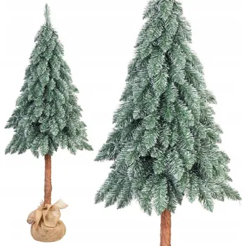 Vánoční stromek UMĚLÝ VÁNOČNÍ STROMEČEK BOROVICE PŘÍRODNÍ NA KMENI 120CM PREMIUM HUSTÁ