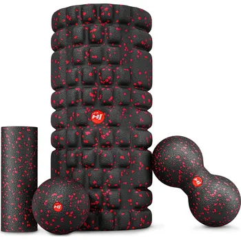 Masážní přístroj Hop-Sport Sada masážních míčků a válců černo-červená