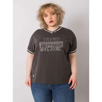 Dámské tričko Khaki dámské tričko s kamínky RV-BZ-6496.32P-khaki Velikost: ONE SIZE