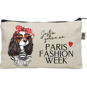 Kosmetická taška Kosmetická taštička béžová dárek ke Dni žen JSEM PŘIPRAVENA Paris KO_267
