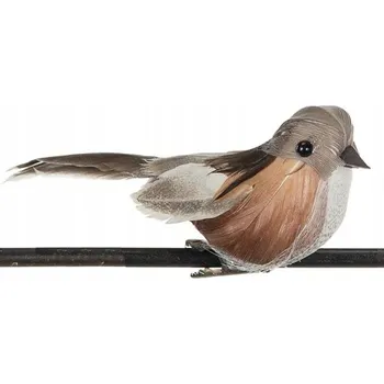 Příslušenství pro záclonu a závěs ZÁVĚSNÁ OZDOBA S KLIPEM PTAČÍ vrabec na záclony na aranžování dárků