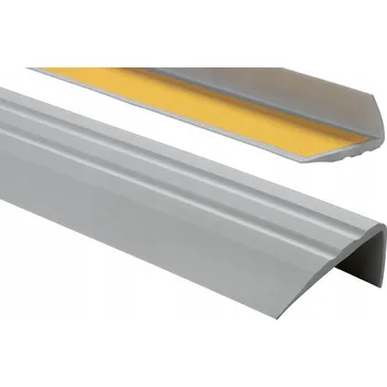 Stavební profil Schodový profil z PVC protiskluzový 50x25 80cm Popelavý Samolepicí