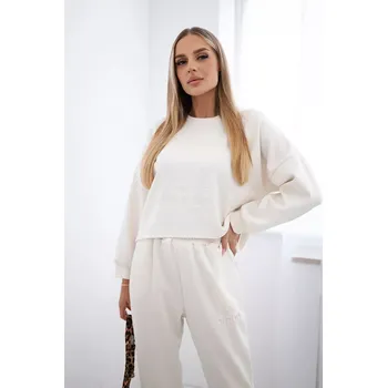 Kesi Włoski Viskózový komplet Amour teplákové + kalhoty tmavě béžová Kesi Włoski šedá 3174932