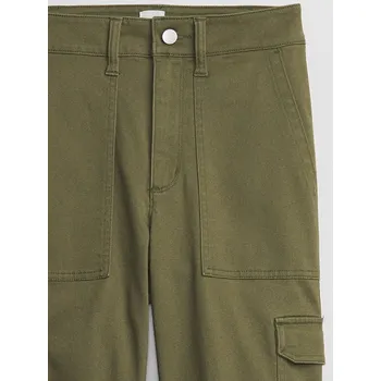 Dámské kalhoty GAP Plátěné cargo kalhoty - Dámské GAP kaki 2143199