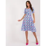 Světle modré květinové midi šaty LK-SK-509677.01X-light blue Velikost: 36