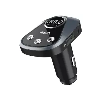 FM transmitter AMIO FM transmitter s funkcí nabíječky 2.4A a lokalizací