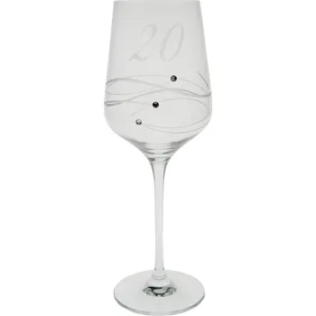 Sklenice Jubilejní sklenice swarovski "20" 450 ml (Sklenice s číslem zdobená komponenty swarovski)
