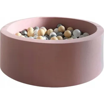 Dětsný nábytek Suchý bazén s míčky 30x90 Pudr Růže+ 250 Ks - HOTOVÝ MIX