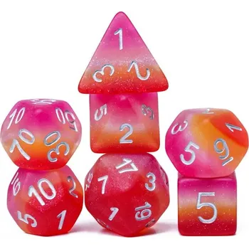 Příslušenství k deskovým hrám PRIDE LGBTQ LESBIJSKÝ SET 7 RPG kostek