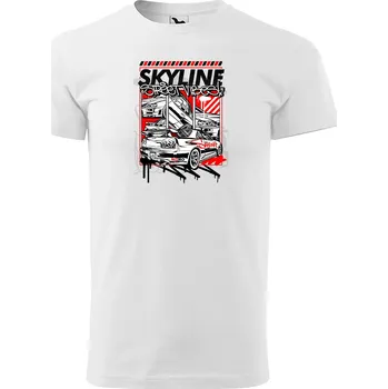 Sablio Tričko s potiskem Skyline street vibes - bílé 2XL