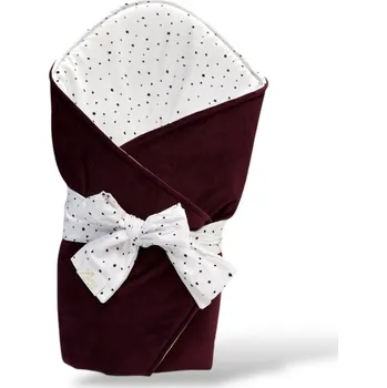 Zavinovačka MIMOUŠEK Zavinovačka SENSE černé tečky vínová Rozměr: 80x80 cm