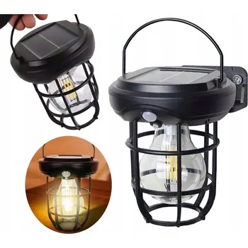 Venkovní osvětlení Solární nástěnné svítidlo s pohybovým senzorem 2W E27 LOFT filament LED