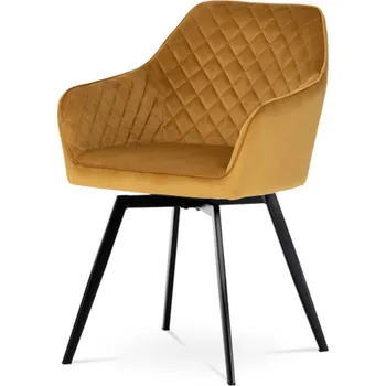 Jídelní židle Autronic DCH-425 černý lak/žlutá