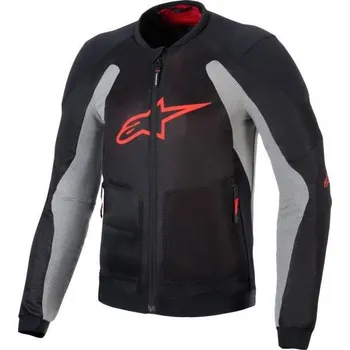 Moto bunda Bunda TROOP-AIR, ALPINESTARS (černá/světle šedá/červená) 2026 XL