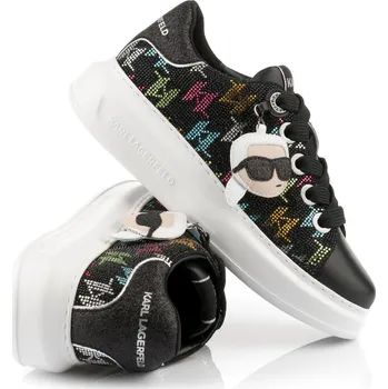 Dámské tenisky TENISKY KARL LAGERFELD KAPRI NFT PENDANT R'STONES BLACK GLITTER W/MULTI