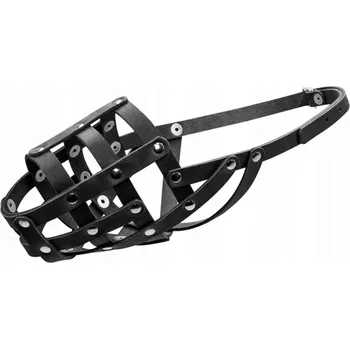 Náhubek pro psa Kožený měkký náhubek č. 3 (Fena rotvajlera, labradora) černý