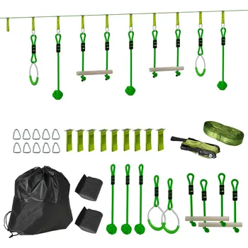 Hra na zahradu Aosom Překážková dráha Ninja PROFI zelená