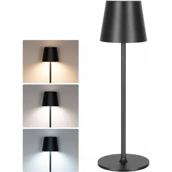 Lampička Bezdrátová stolní lampa noční IP54, 5200 mAh, dotyková, černá