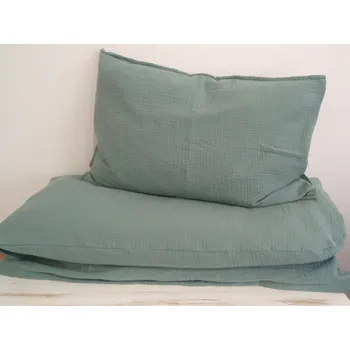 Povlečení Pro útulný domov Povlečení do postýlky Mušelínové mátové zelené ROZMĚR: 40 x 60 + 90 x 120 cm