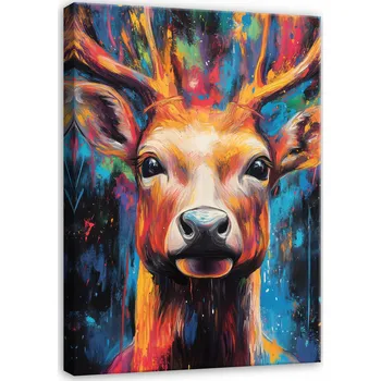 Obraz OBRAZ ABSTRAKCE JELEN BAREVNÝ DO LOŽNICE OBÝVÁKU KUCHYNĚ NA PLÁTNĚ 40x30