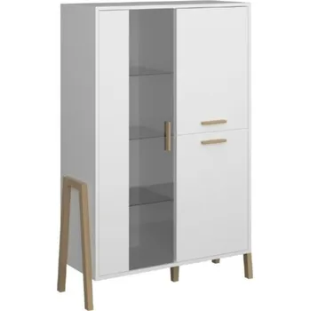 Obývací stěna BELLE nízka vitrína 2d1w bílá