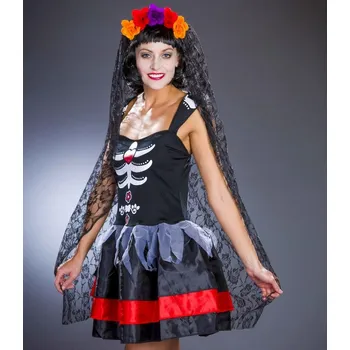 Karnevalový doplněk Čelenka - Muerte - s dlouhým závojem
