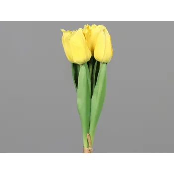 umělá květina Umělá květina Svazek tulipánů 30 cm, žlutá