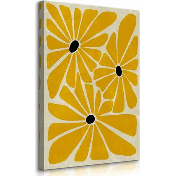 Obraz OBRAZ DO LOŽNICE ŽLUTÉ LUČNÍ KVĚTY STYL BOHO PŘÍRODA ABSTRAKCE 20x30