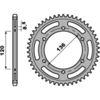 Nářadí na motocykly Ocelová standardní zadní řetězová kola PBR 864 - 530 864.38.C45