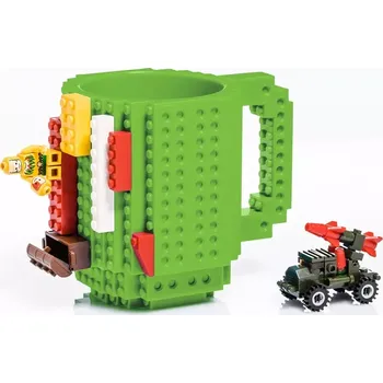 Stavebnicový hrnek na kostky - zelený