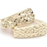 Zlaté náušnice zdobené gravírováním v lesklém vzhledu 1,35g