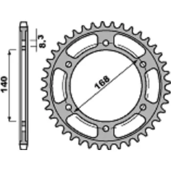 Nářadí na motocykly Ocelová standardní zadní řetězová kola PBR 4550 - 525 4550.42.C45