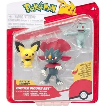 Figurka Pokémoni - Sada 3 figurek: Pichu, Weavile, Machop - PKW4083
