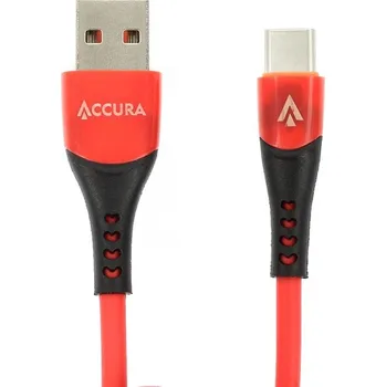 USB hub Accura USB-A - USB-C 1.0mgumový 5V/2A červený ACC2286