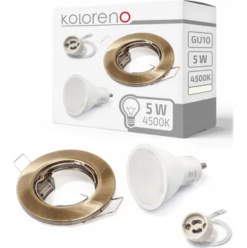 Žárovka SADA HALOGENOVÉ SVÍTIDLO PEVNÉ MOSAZ + LED ŽÁROVKA 5W + GU10 4500K