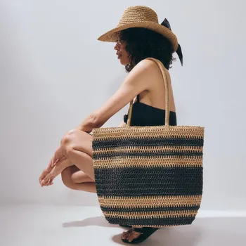 Reserved - Pletená kabelka shopper - vícebarevná - 384CN-MLC - 384CN-MLC-ONE