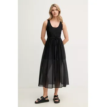 Dámské šaty Šaty s příměsí hedvábí Marella Emme by Marella černá barva, midi, 2515221172200 99X, vel. 40