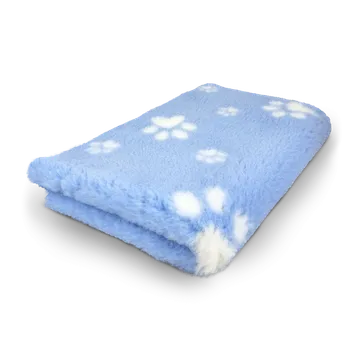 Pelíšek pro psa Vetbed s protiskluzem - světle modrá s tlapkami Velikost: 100 x 75 cm