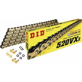 Řetězová sada pro motocykl řetěz 520VX2, D.I.D. - Japonsko (barva černo-zlatá, 98 článků vč. spojky ZJ) DUCATI Supersport 600 SS 1995-1998