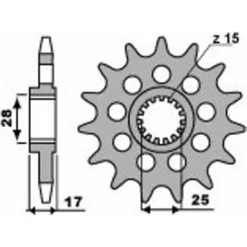 Nářadí na motocykly PBR Racing Ocelová standardní přední řetězová kola 2250 - 520 2250.15.18NC