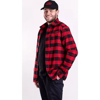 Pánská košile PROGRESS JAWA JAWA košile muži Barva: kostka černá-červená, Velikost: S