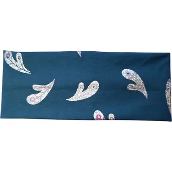 Čelenka VH design Čelenka Stříbrné lístky na tyrkysové Velikost: L (55-58cm)