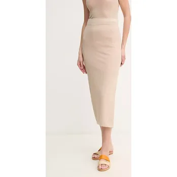 Dámská sukně Sukně Dkny béžová barva, midi, DJ5R0534 80X, vel. XS