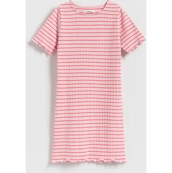 Dívčí šaty Reserved - Proužkované šaty - pastelově růžová - 172EX-03X - 172EX-03X-116