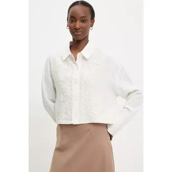 Lněná košile Answear.LAB 3856.IWK béžová 01X, vel. S/M