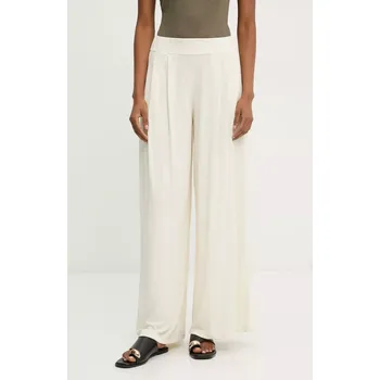 Dámské kalhoty Kalhoty Answear.LAB dámské, béžová barva, jednoduché, high waist 93117.IWK 01X, vel. M