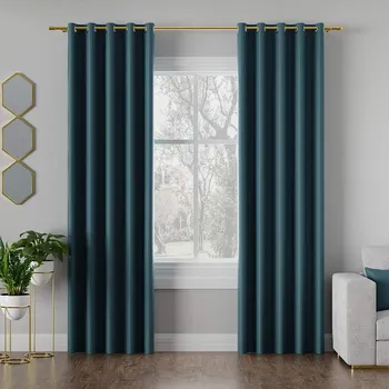 Petrolejový zatemňovací závěs na kroužcích LEON 140x250 cm