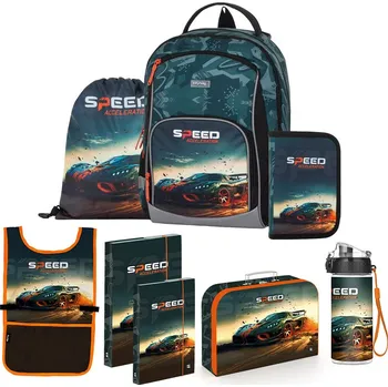 Školní batoh Oxybag Školní set sada 8 ks OXY GO Auto batoh, penál a doplňky 0-23725/08