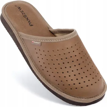 Dámské pantofle Papuče PanSzew kožené, hnědé, 44, prodyšné